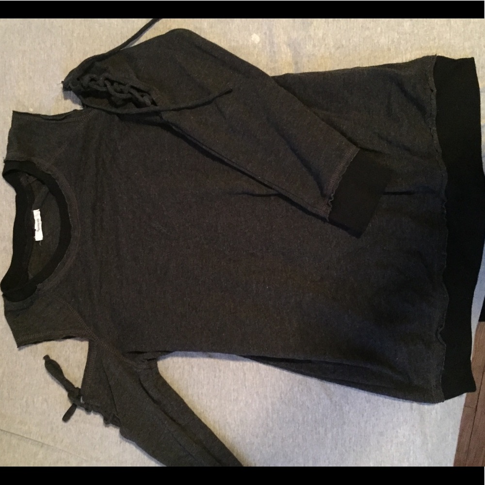 Grey cold shoulder sweater